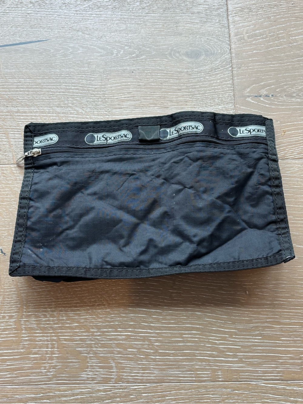 Lesportsac Black Nylon Cosmetic Pouch with Logo Trim